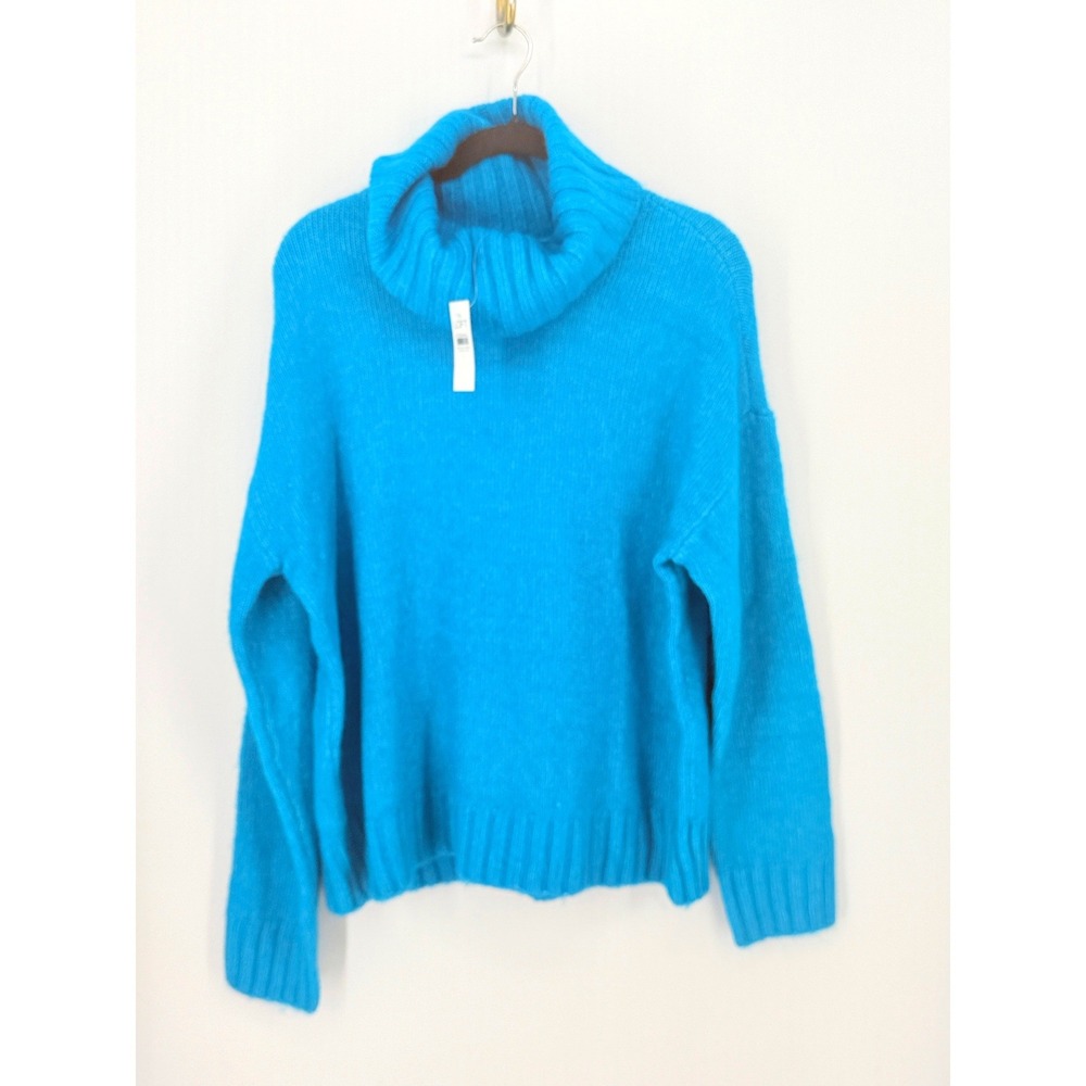 New LOFT Womens Oversized Chunky Knit Turtleneck Sweater Size L Cozy Hygge Prep
